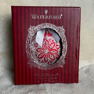 Waterford Festive Red and Silver Ornament